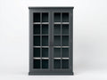 Vitrine - MDF-verre-métal - 95x39x176 cm - gris foncé - classique