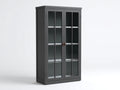 Vitrine - MDF-verre-métal - 96x40x170 cm - gris foncé - classique