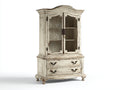 Vitrine - bois-verre-métal - 103x42x186 cm - blanc vieilli-beige - classique