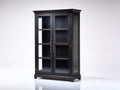 Vitrine - MDF-verre-métal - 93x40x179 cm - noir-marron foncé - classique