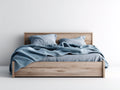 Lit double - bois - 213x186x96 cm - bois naturel - style contemporain