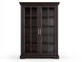 Vitrine - MDF-verre-métal - 104x42x188 cm - marron foncé - classique