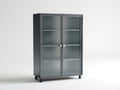 Vitrine - MDF-verre-métal - 85x34x123 cm - gris foncé - moderne