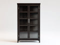 Vitrine - MDF-verre-métal - 86x38x176 cm - marron foncé - classique