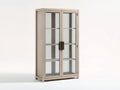 Vitrine - bois-verre-métal - 90x38x166 cm - beige naturel-marron foncé - moderne