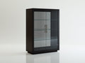 Vitrine - MDF-verre-métal - 91x36x141 cm - noir-marron foncé - moderne