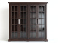 Vitrine - MDF-verre-métal - 152x43x187 cm - marron foncé - classique