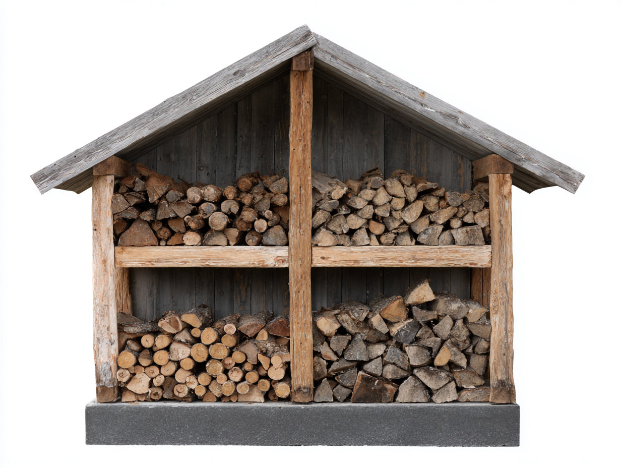 Abri à bûches - Bois - 225 x 70 x 195 cm - Marron-Gris anthracite - Style rustique
