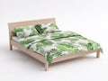 Lit double - bois - 212x184x98 cm - bois naturel - style scandinave