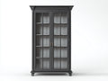 Vitrine - MDF-verre-métal - 92x39x181 cm - gris anthracite - classique
