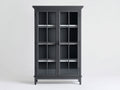 Vitrine - MDF-verre-métal - 90x38x172 cm - gris anthracite - classique