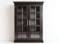 Vitrine - MDF-verre-métal - 112x41x183 cm - marron foncé - classique