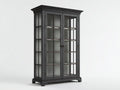 Vitrine - MDF-verre-métal - 99x40x184 cm - gris anthracite-beige clair - classique